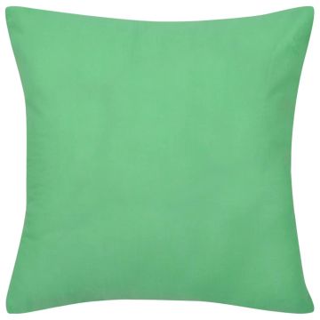 Federe 4 pz per Cuscini in Cotone Verde Mela 80 x 80 cm