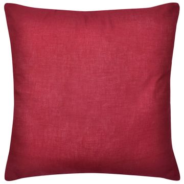 Fodere per Cuscini 4 pz Bordò in Cotone 40 x 40 cm