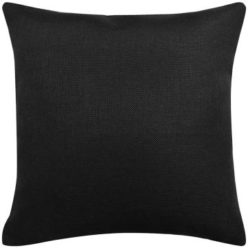 Set 4 Federe per Cuscini in Simil-Lino Nero 80x80 cm