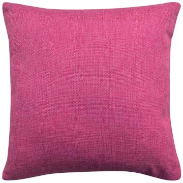 Set 4 Federe per Cuscini in Simil-Lino Rosa 50x50 cm
