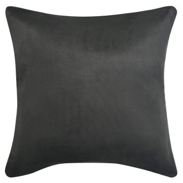Fodere Cuscino 4 pezzi 40x40 cm Poliestere Tessuto Scamosciato Antracite