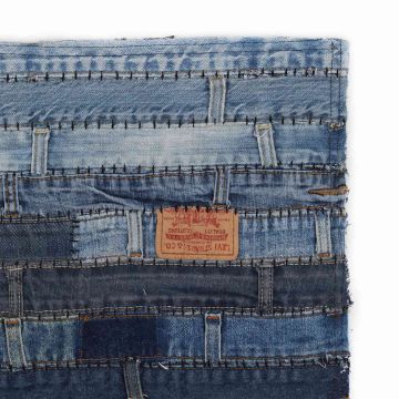 Tappeto Patchwork Girovita Jeans 120x170 cm Blu Denim