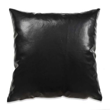 Set di Cuscini 2 pz in Pelle PU 45x45 cm Nero