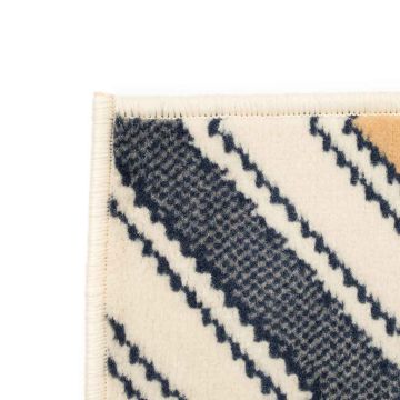 Tappeto Moderno con Motivo a Zig-zag 120x170cm Marrone/Nero/Blu