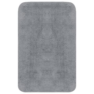 Set Tappetini per Bagno 3 pz in Tessuto Grigio