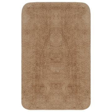 Set Tappetini per Bagno 3 pz in Tessuto Beige