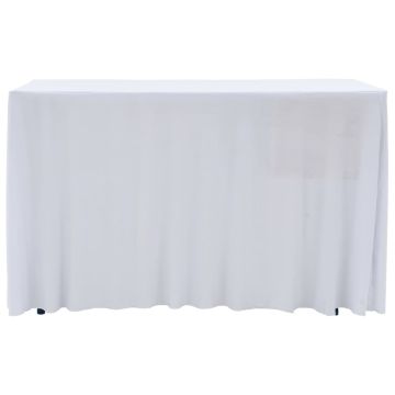 Copertura Elastica per Tavolo con Gonna 2 pz 183x76x74cm Bianco