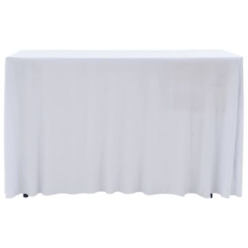 Copertura Elastica per Tavolo con Gonna 2 pz 243x76x74cm Bianco