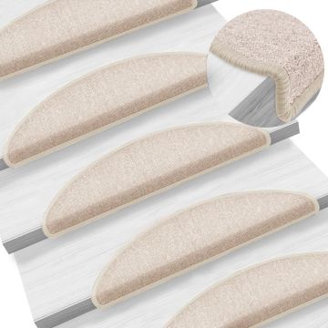 Tappetini per scale 15 pz 56 x 17 x 3 cm Non-Slip Tortora