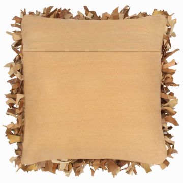 Cuscino Shaggy Tanno 60x60 cm in Pelle e Cotone