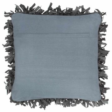 Cuscino Shaggy Grigio 60x60 cm in Pelle e Cotone