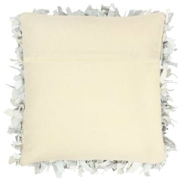 Cuscino Shaggy Grigio Chiaro 60x60 cm in Pelle e Cotone