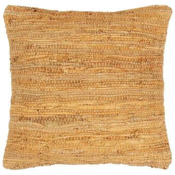 Cuscini 2 pz Chindi Tanno 45x45 cm in Pelle e Cotone