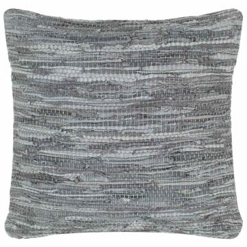 Cuscini 2 pz Chindi Grigi 45x45 cm in Pelle e Cotone