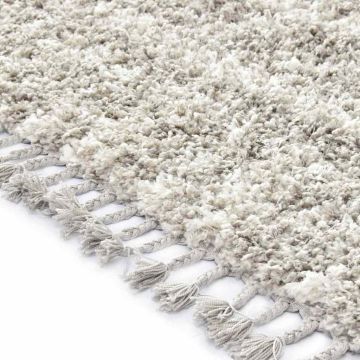 Tappeto Shaggy Berbero in PP Sabbia e Beige 160x230 cm