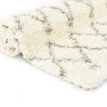 Tappeto Shaggy Berbero in PP Beige e Sabbia 120x170 cm