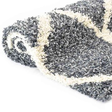Tappeto Shaggy Berbero in PP Blu e Beige 80x150cm