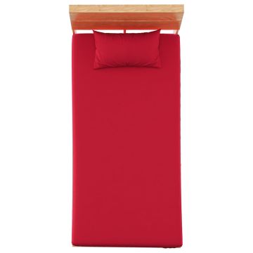 Lenzuola 2 pz in Pile di Poliestere 100x200 cm Bordeaux