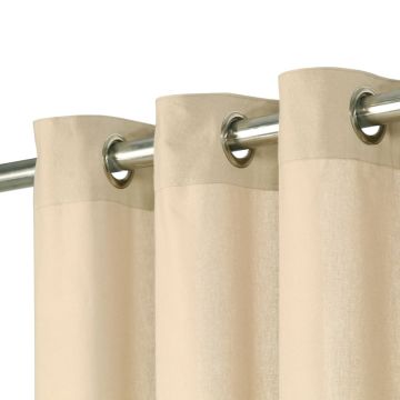 Tende con Anelli in Metallo 2 pz in Cotone 140x175 cm Beige