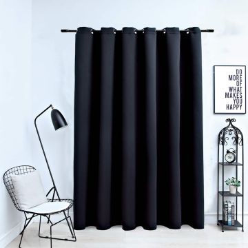 Tenda Oscurante con Anelli in Metallo Nera 290x245  cm