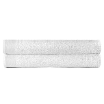 Asciugamani Doccia 25 pz Cotone 350 gsm 70x140 cm Bianchi