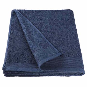Asciugamani 2 pz in Cotone 450 gsm 50x100 cm Blu Marino