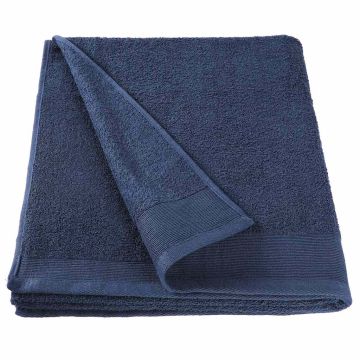 Asciugamani Bagno Set 2 pz Cotone 450 gsm 100x150 cm Blu Marino