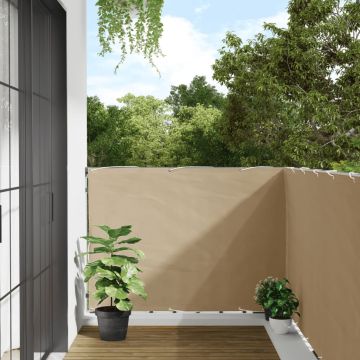 Paravento Balcone Beige 120x300 cm Tessuto Oxford