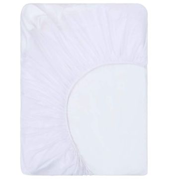 Lenzuola con Angoli Impermeabili 2 pz Cotone 160x200 cm Bianco