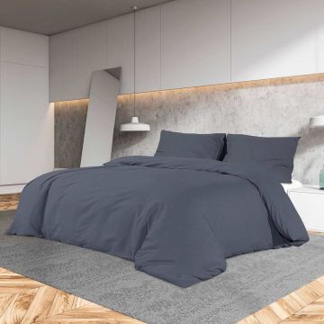 Set Copripiumino Antracite 155x220 cm in Microfibra Leggera