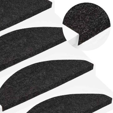Tappeti Adesivi per Scale 15 pz 56x17x3 cm Nero