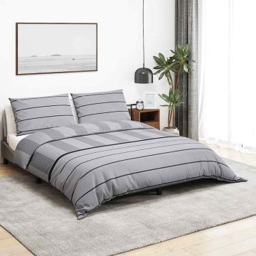 Set Copripiumino Grigio Chiaro 140x200 cm in Cotone