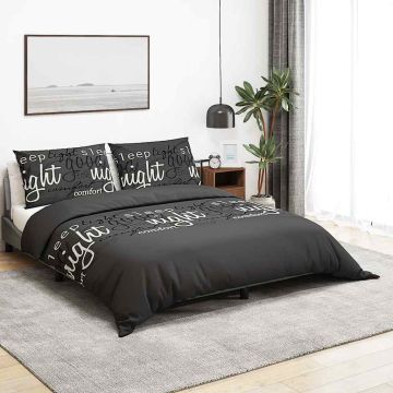 Set Copripiumino Nero e Bianco 260x240 cm in Cotone