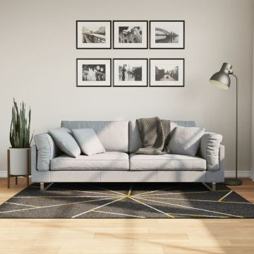 Tappeto Lavabile Nero e Oro 120x180 cm