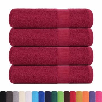 Asciugamani da bagno FROGN 4 pz Bordeaux 100x150 cm 360 g/m²