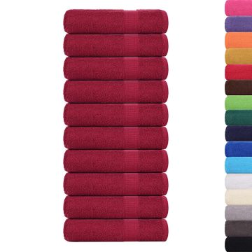Asciugamani da bagno FROGN 10 pz Bordeaux 100x150 cm 360 g/m²