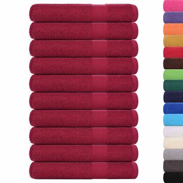 Asciugamani per sauna FROGN 10 pz Bordeaux 80x200 cm 360 g/m²