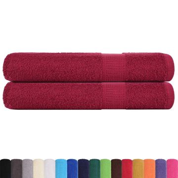 Asciugamani FROGN 2 pz Bordeaux 100x200 cm 360 g/m²