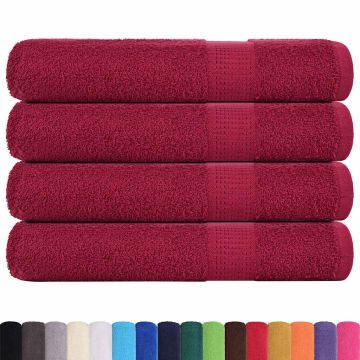 Asciugamani FROGN 4 pz Bordeaux 100x200 cm 360 g/m²