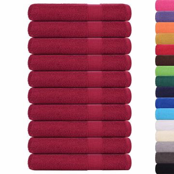 Asciugamani FROGN 10 pz Bordeaux 100x200 cm 360 g/m²
