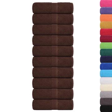 Asciugamani per ospiti FROGN 10 pz Marrone 30x50 cm 360 g/m²