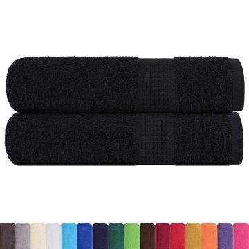 Asciugamani da bagno FROGN 2 pz Nero 100x150 cm 360 g/m²