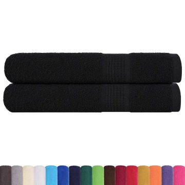 Asciugamani per sauna FROGN 2 pz Nero 80x200 cm 360 g/m²