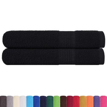Asciugamani FROGN 2 pz Nero 100x200 cm 360 g/m²