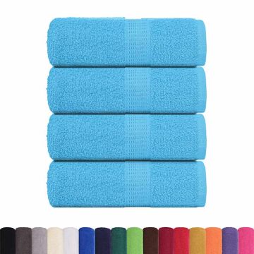 Asciugamani per ospiti FROGN 4 pz Turchese 30x50 cm 360 g/m²