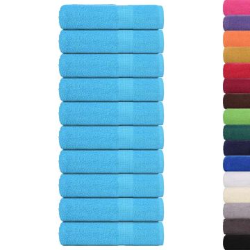 Asciugamani da bagno FROGN 10 pz Turchese 100x150 cm 360 g/m²