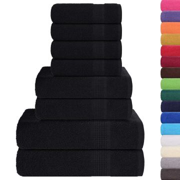 Set di asciugamani 8 pezzi FROGN Nero 360 g/m²