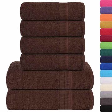Set di asciugamani 6 pezzi FROGN Marrone 360 g/m²