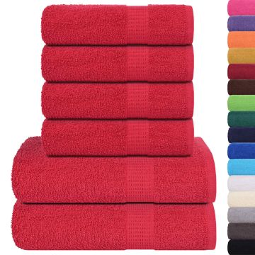 Set di asciugamani 6 pezzi FROGN Rosso 360 g/m²