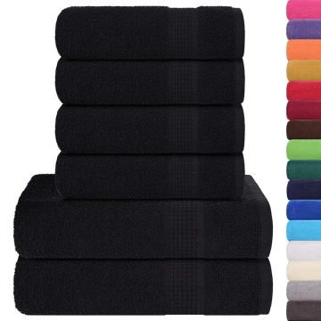 Set di asciugamani 6 pezzi FROGN Nero 360 g/m²